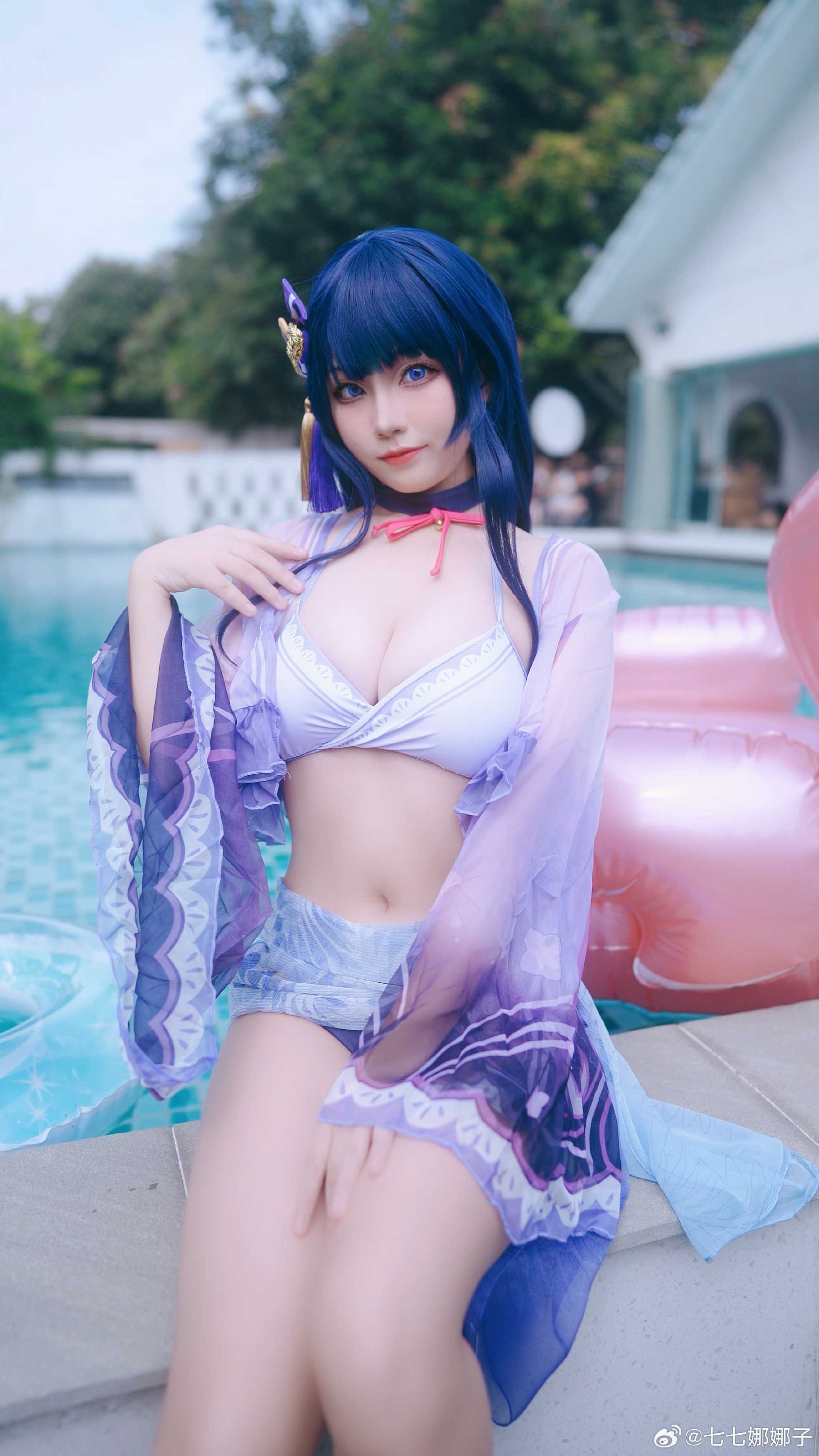 cosplay原神雷电将军泳装cos@七七娜娜子