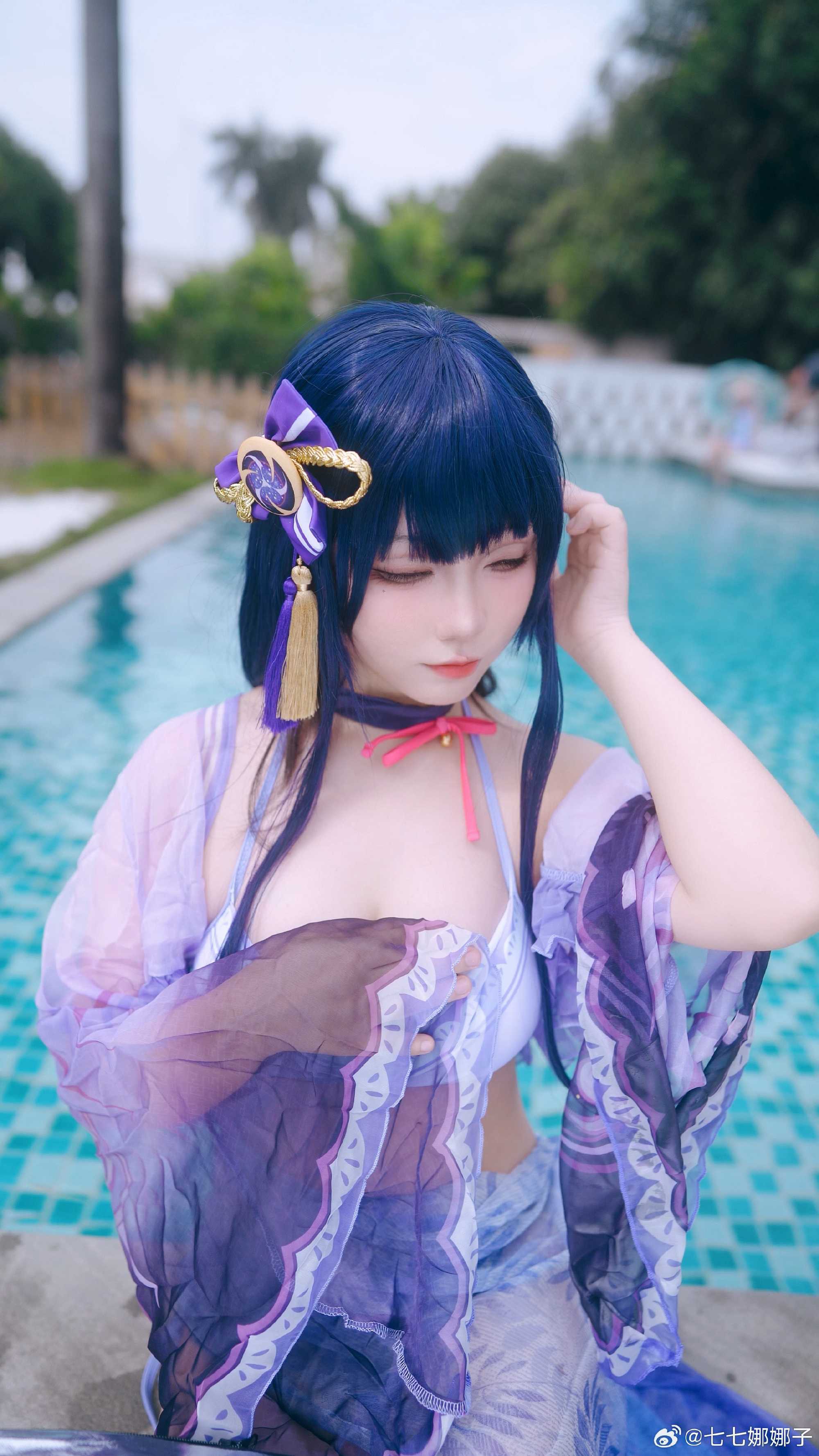 cosplay原神雷电将军泳装cos@七七娜娜子
