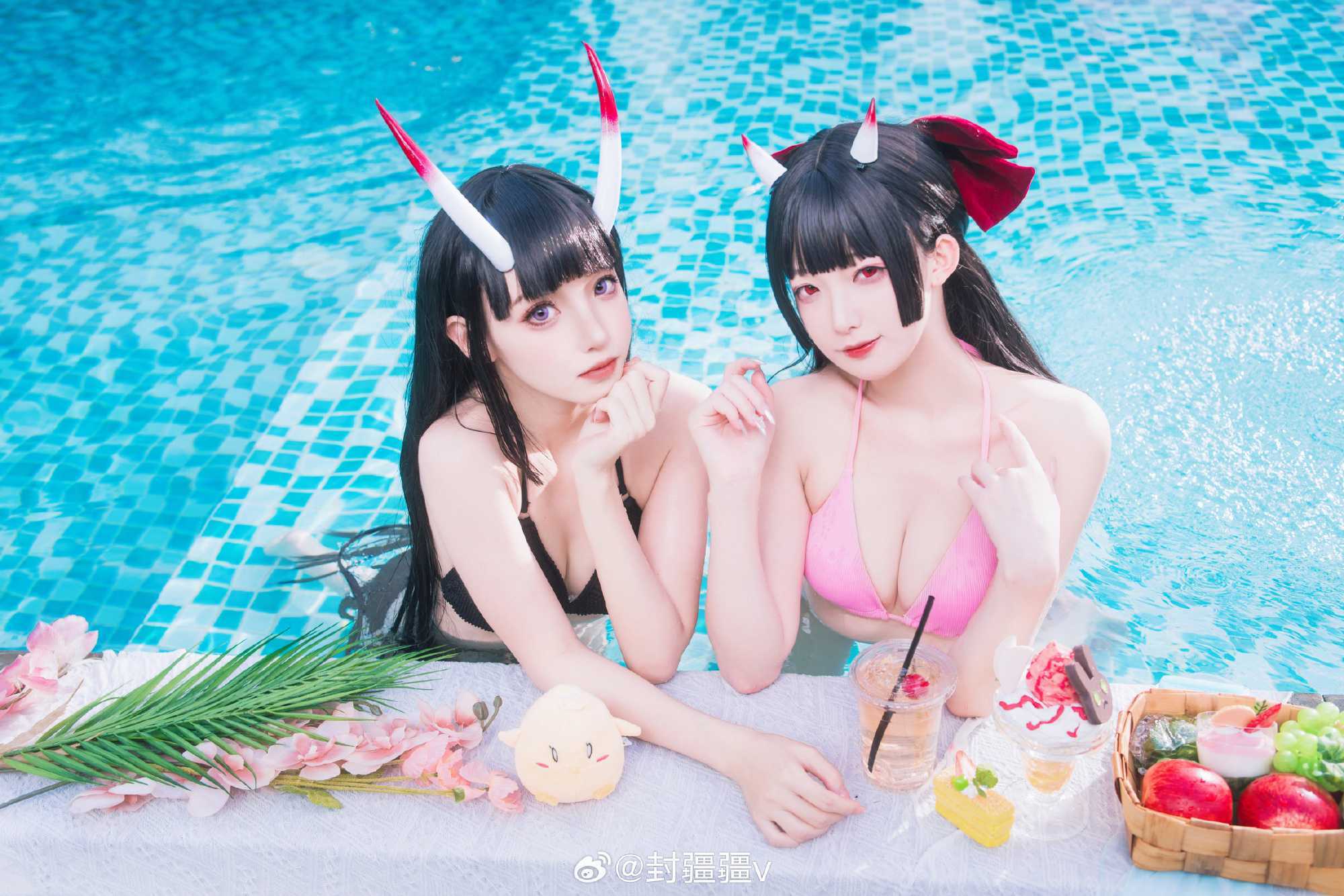 cosplay碧蓝航线🌴能代x酒匂泳装cos🍃@封疆疆v