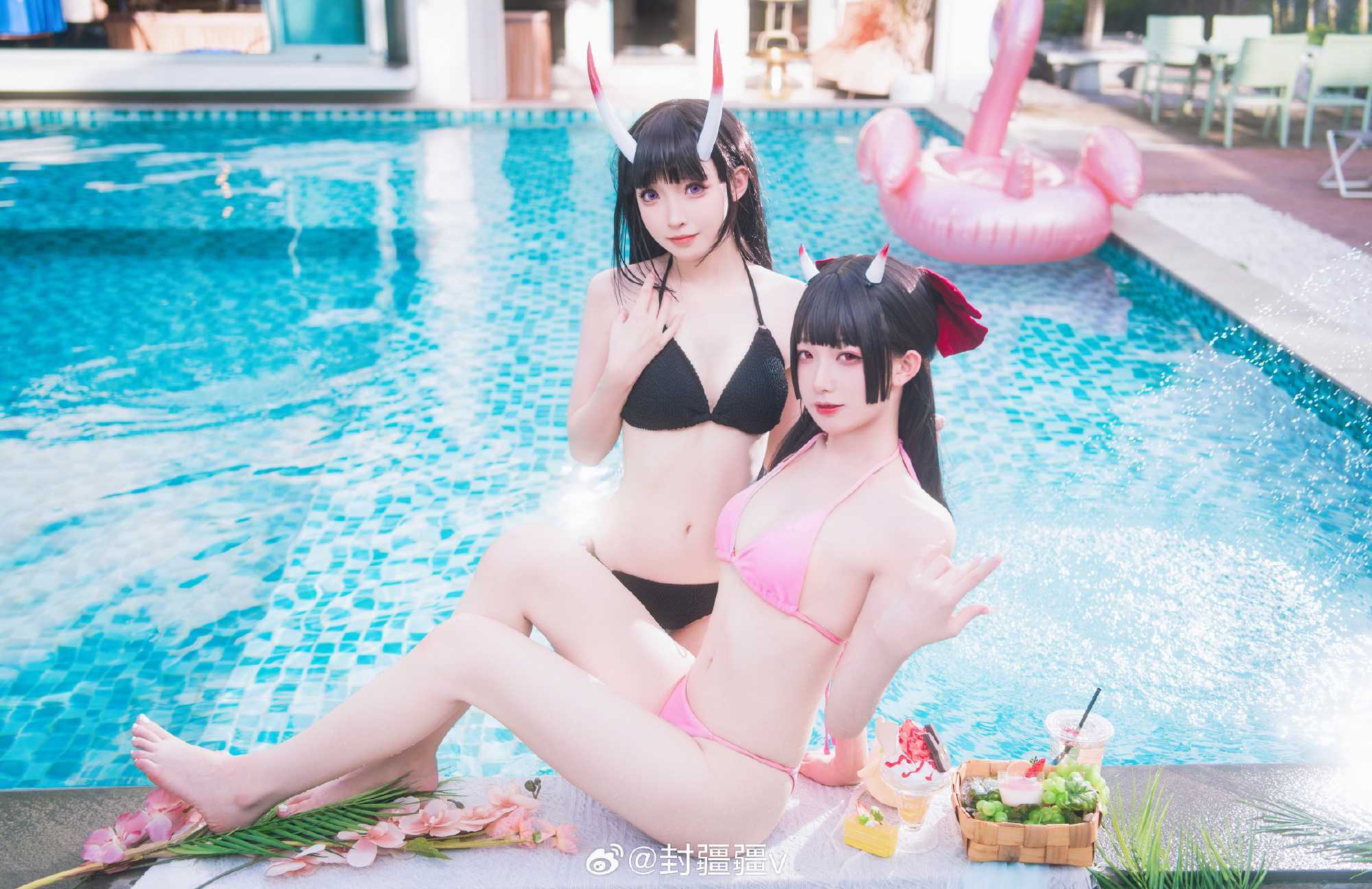 cosplay碧蓝航线🌴能代x酒匂泳装cos🍃@封疆疆v