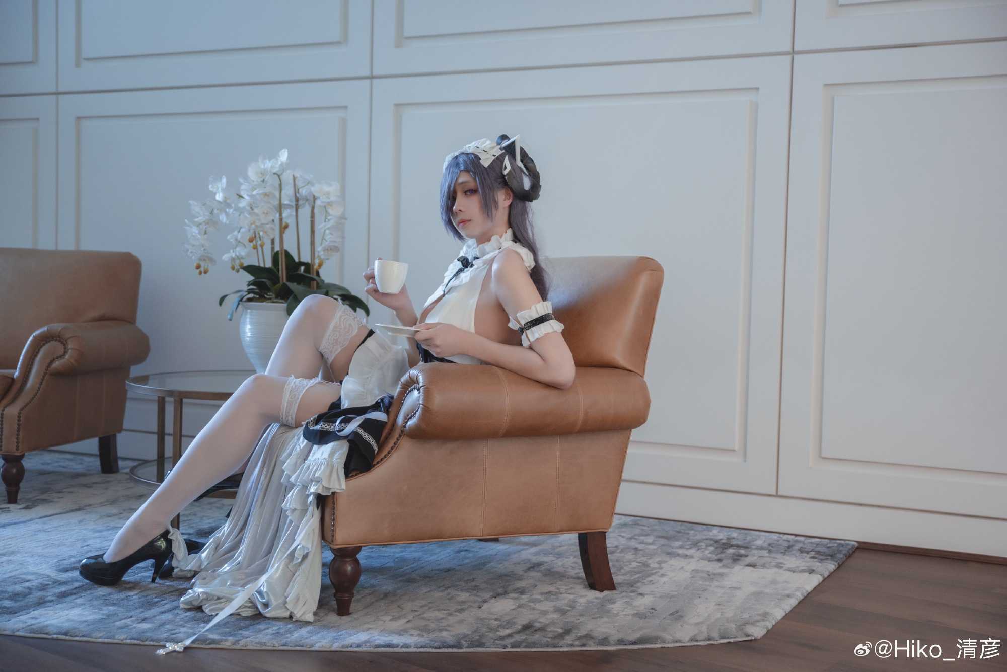 COSPLAY尽情地向你的女仆撒娇吧…\’主人\’碧蓝航线奥古斯特·冯·帕赫贝尔@Hiko_清彦
