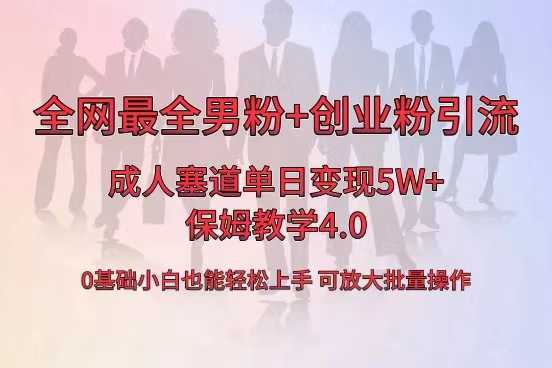 全网首发成人用品单日卖货5W+，最全男粉+创业粉引流玩法，小白也能轻松…