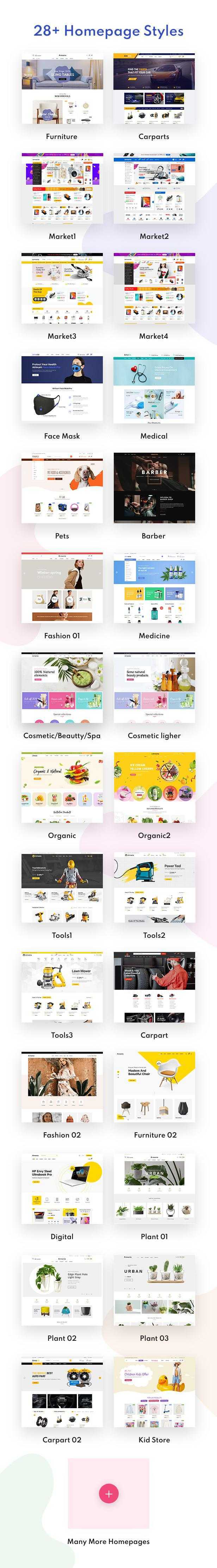 Armania v1.2.7 – 时尚、家具、有机、食品多用途 Elementor WooCommerce 主题