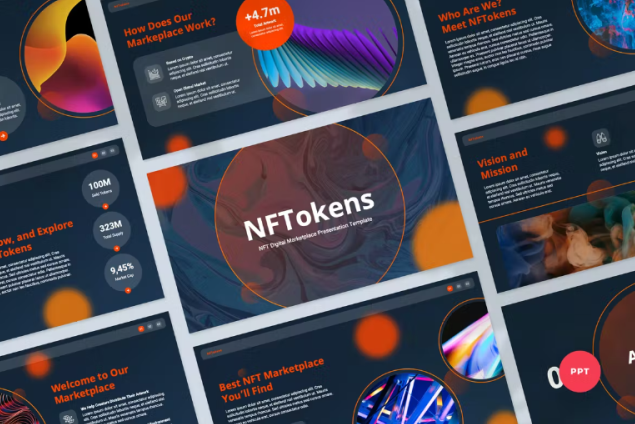 NFT数字市场的PowerPoint模板
