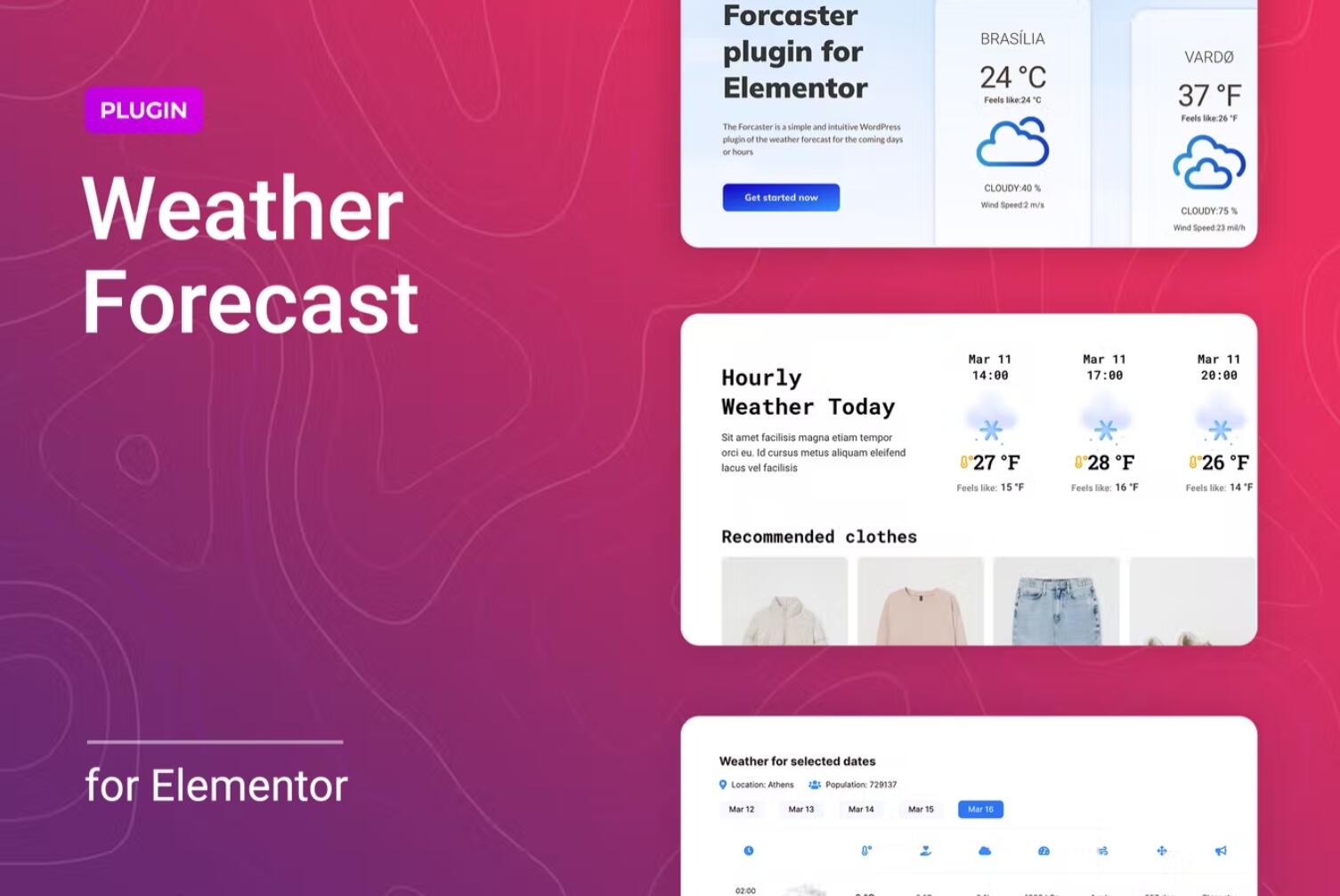 用于Elementor的天气预报插件