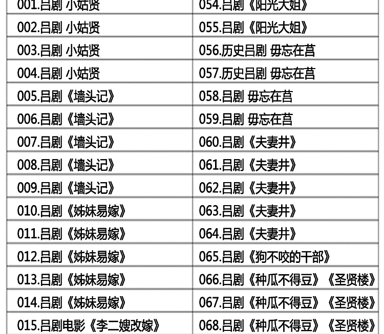 吕剧音频mp3、mp4电影全套视频教程学习资料 吕剧音频mp3、mp4电影全套视频教程学习资料